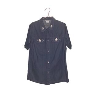 Jaclyn Smith Sport denim fall leaves new with tags tunic size small